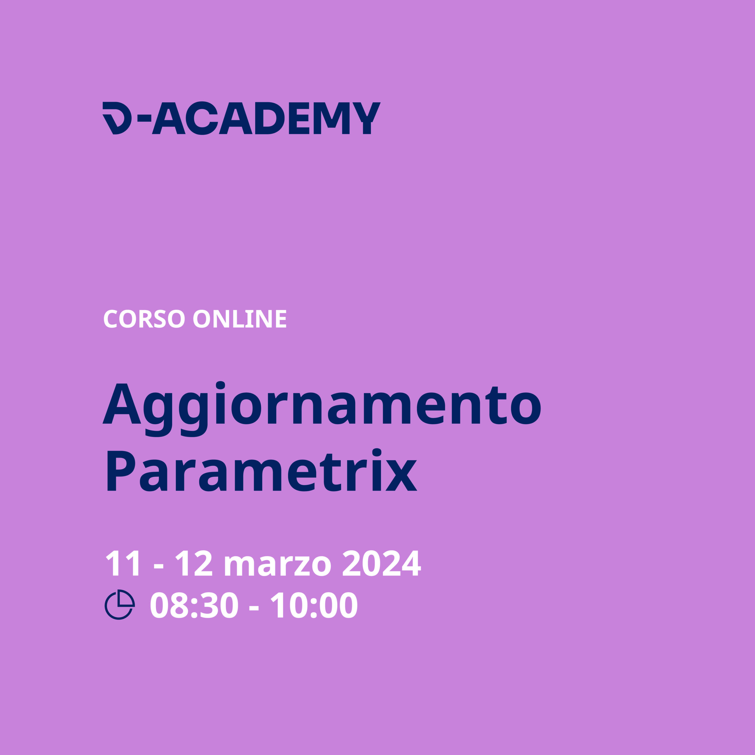 Corso Aggiornamento Parametrix – Marzo 2024